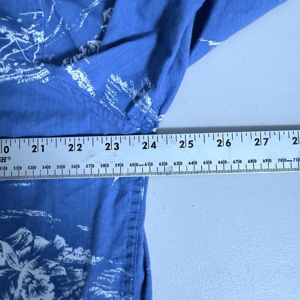 Vintage Tommy‎ Hilfiger S/S Button Down Shirt Mens M Blue Hawaiian 2002 US Open - Picture 10 of 11